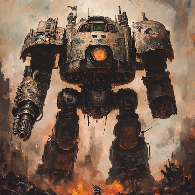 paint warhammer themed illustration