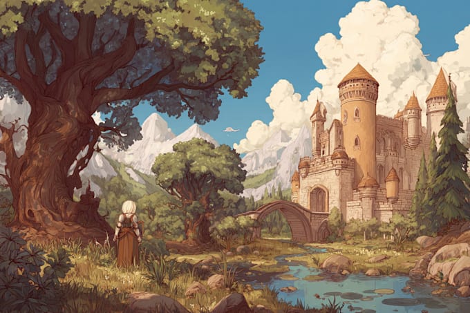 draw detailed fantasy landscapes and environments