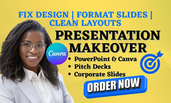 Fix layout, formatting, and design of powerpoint or canva presentations ...