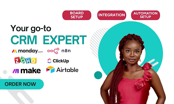setup monday com clickup zoho crm airtable with n8n automation zapier make com