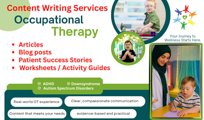 write occupational therapy content, blog posts, and articles