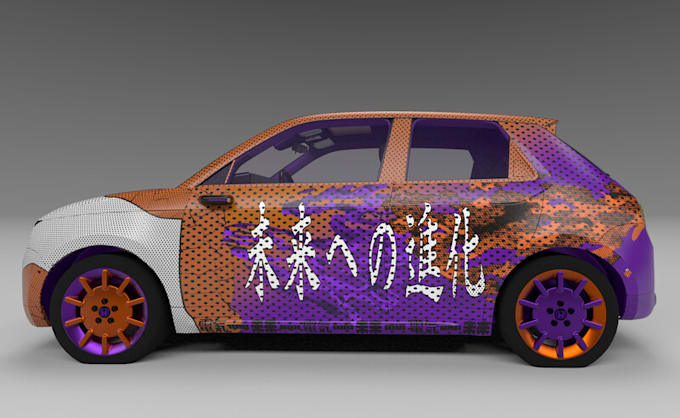 Custom 3d car design,anime inspired vehicle wrap stylized car skins and ...