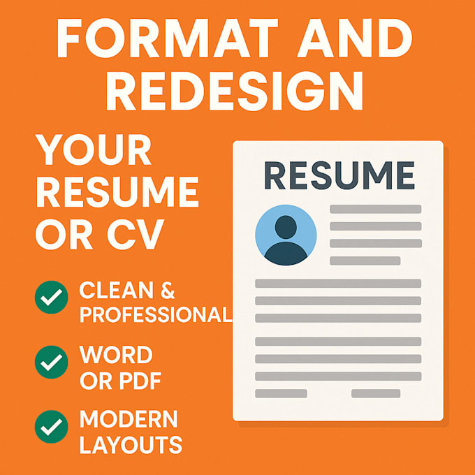 format and redesign your resume or CV professionally