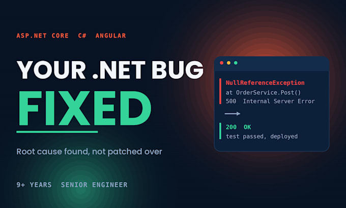 fix your asp net core or angular bug today and explain the cause