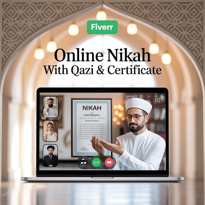facilitate online nikah with qazi, witnesses, and marriage certificate