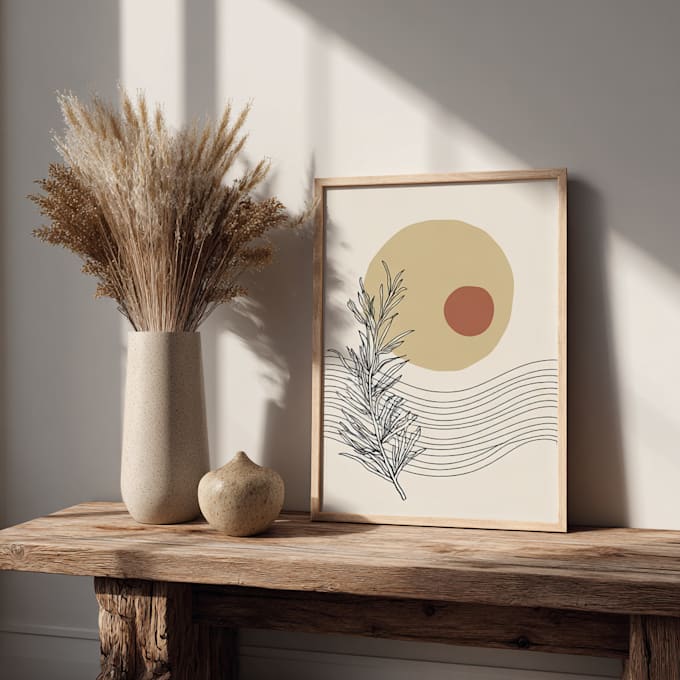 design minimalist boho abstract printable wall art