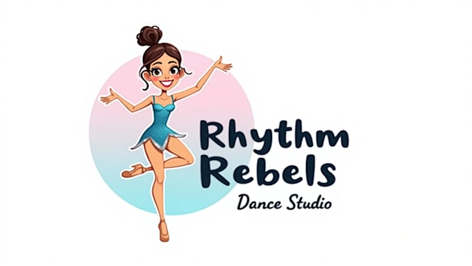 design dance studio mascot logo within new concepts