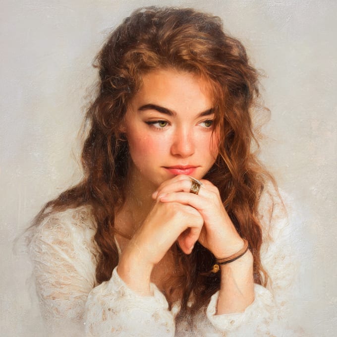 Create a realistic digital oil painting portrait by Keriwheatley | Fiverr