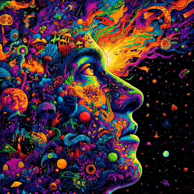 create psychedelic, stoner, trippy, cover
