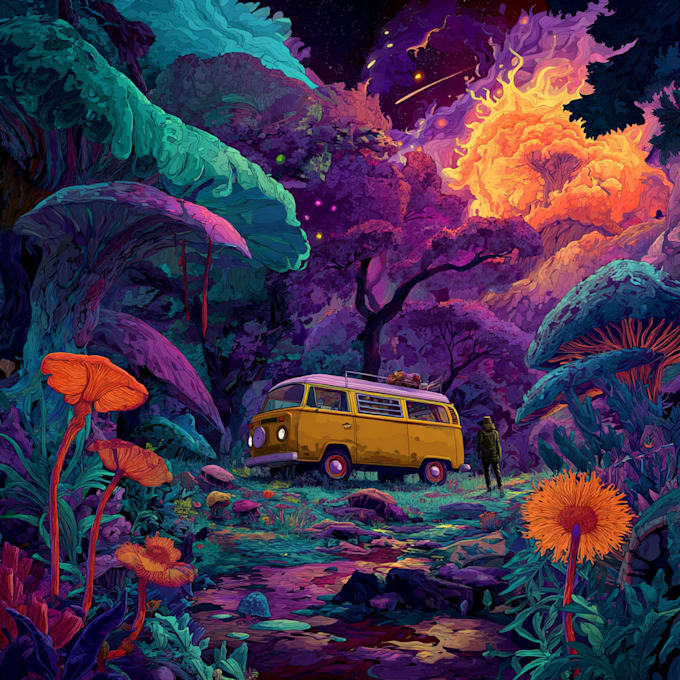 Make amazing psychedelic illustration for music album cover by Kiasi7 ...