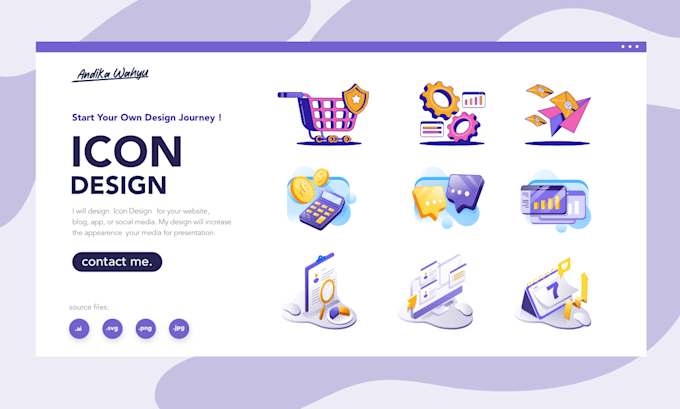 design modern custom icon set