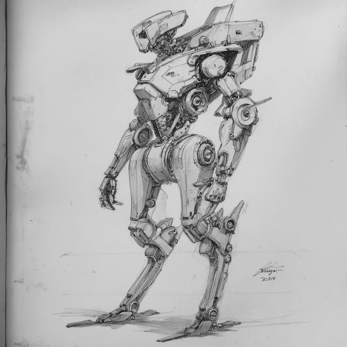 draw a mecha and robot art