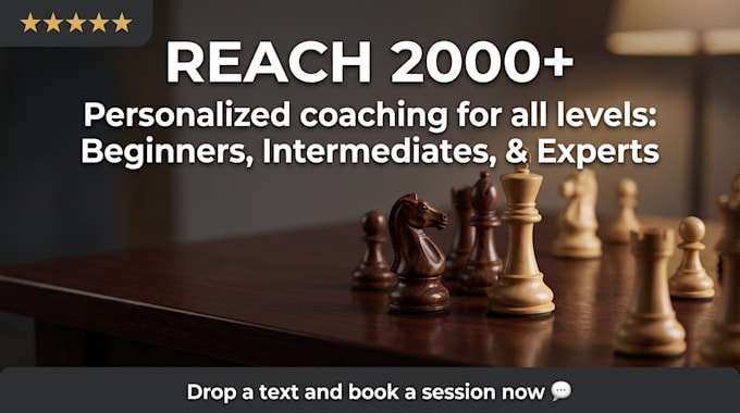 coach you chess as a 2300 rated player, design custom study, live sessions