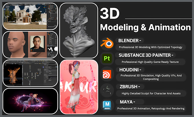 do 3d modeling, texture, vfx, animation,environment in games