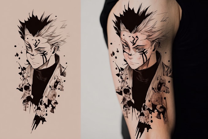 make custom anime manga tattoo design
