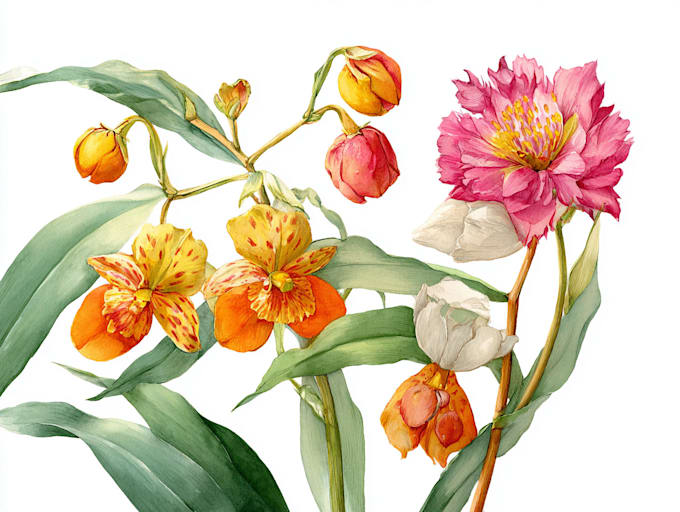 create a botanical watercolor illustration