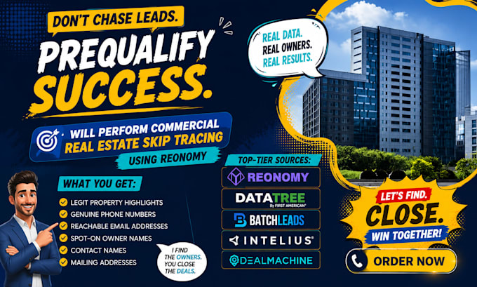 perform skip tracing on reonomy for commercial real estate