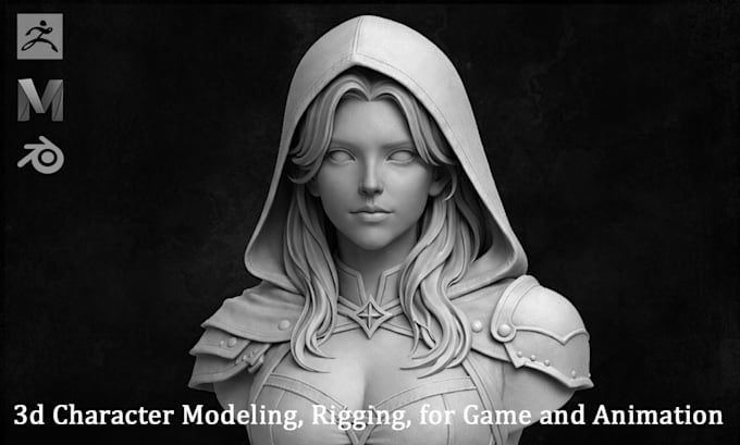 do professional 3d game character modeling and 3d rigging