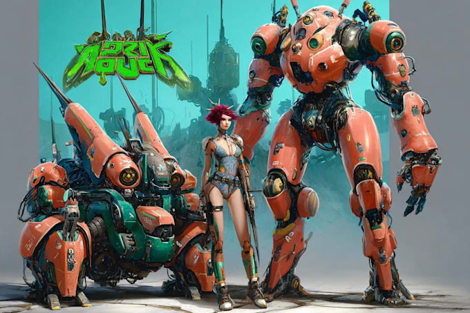 draw high quality robot, mecha concepts