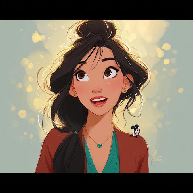 do cute disney cartoon portrait