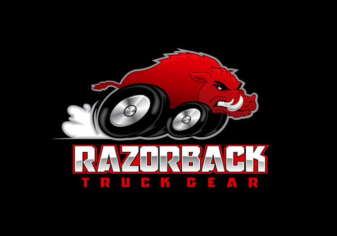 design unique razorback truck gear logo