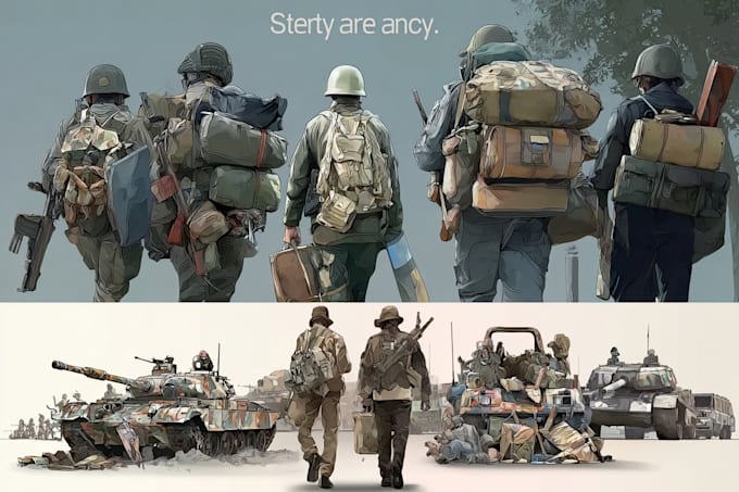 draw military themed illustrations