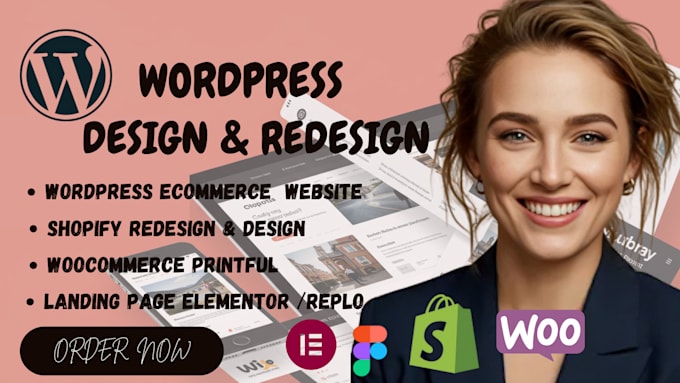 redesign wordpress elementor website woocommerce printful replo shopify redesign
