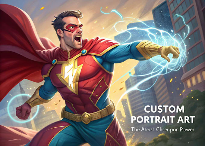 create superhero character logo and friendship portrait