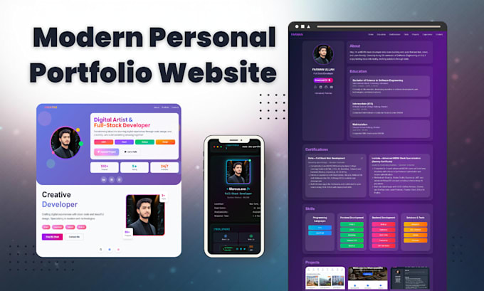 create a modern portfolio website