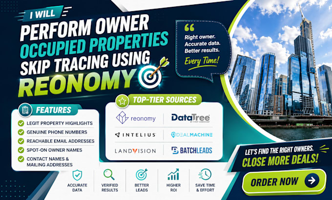 perform skip tracing of owner occupied properties on reonomy