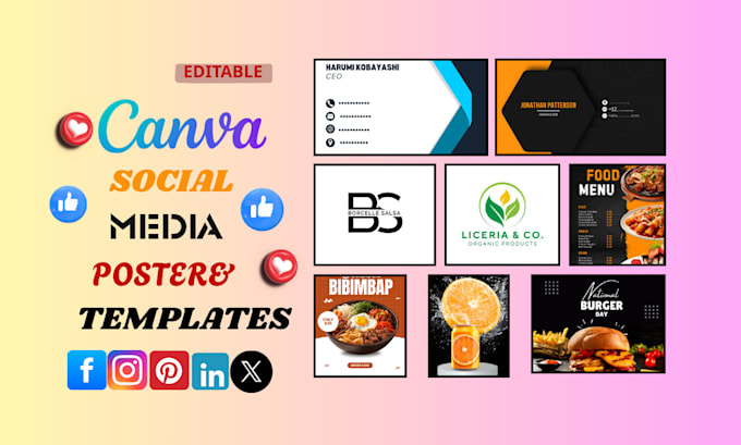 premium logo cards posters thumbnails canva
