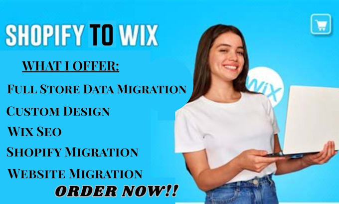 migrate shopify website to wix website