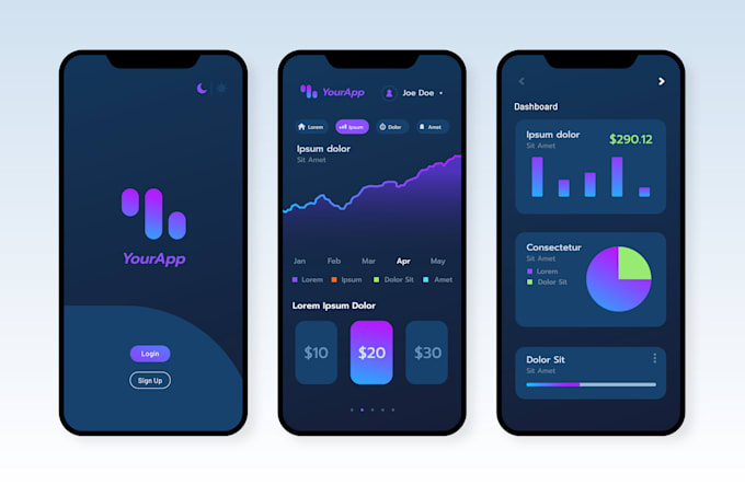 develop react native apps with API, firebase, and custom UI