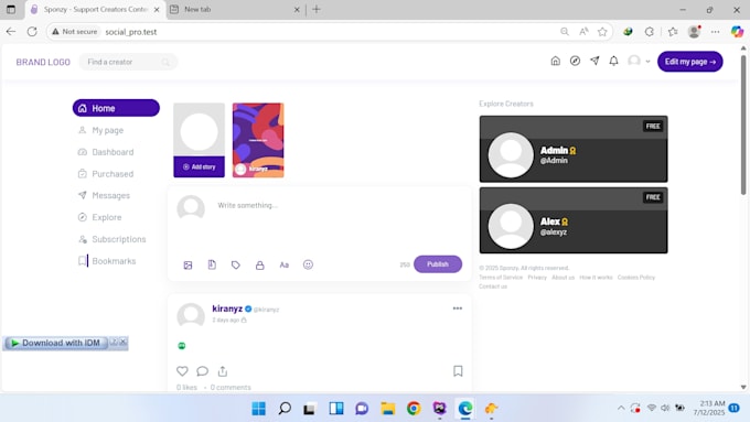 develop onlyfans clone website