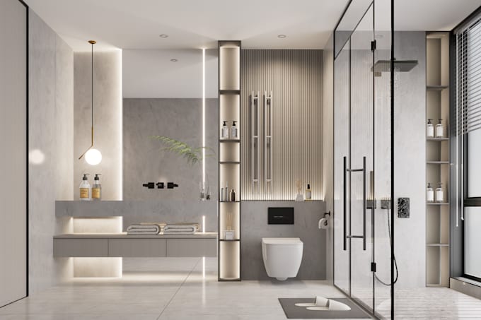 Design and render realistic 3d and 2d bathroom interiors by Lys ...