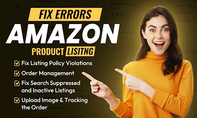 fix amazon listing errors, suppression, improve account health, and detail