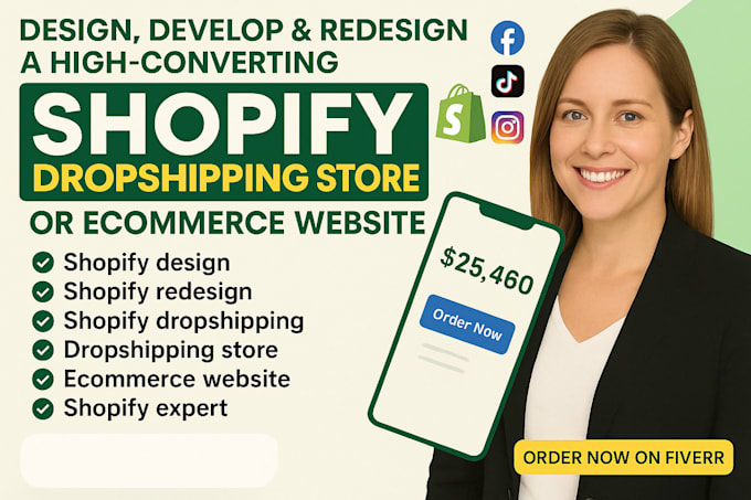 Design, redesign a high converting shopify dropshipping store ecommerce ...