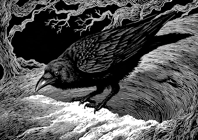 draw linocut illustration for shirt design