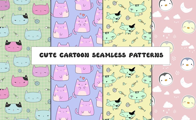 design unique cartoon seamless pattern for surfaces