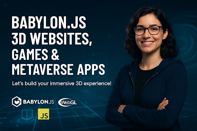 do animated 3d websites, games, metaverse apps with babylon js, three js, web gl