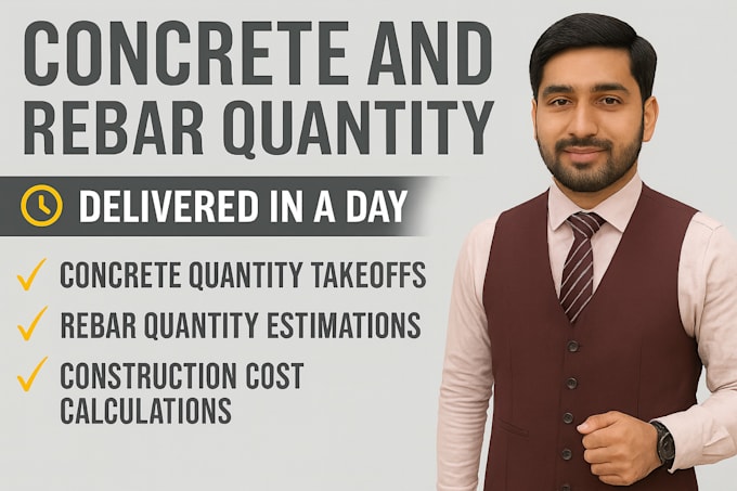 provide concrete rebar and formwork takeoffs and cost estimate