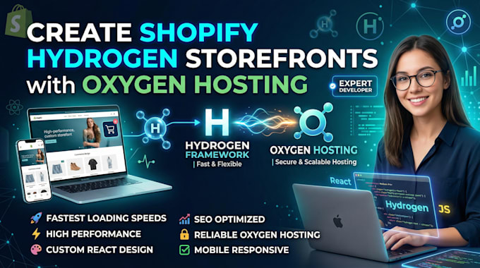 create shopify hydrogen store fronts with oxygen hosting