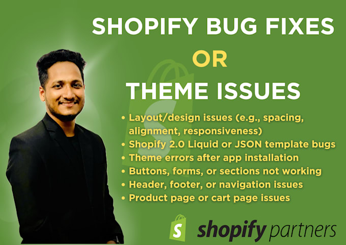 fix any shopify bug or theme issue in 24 hours