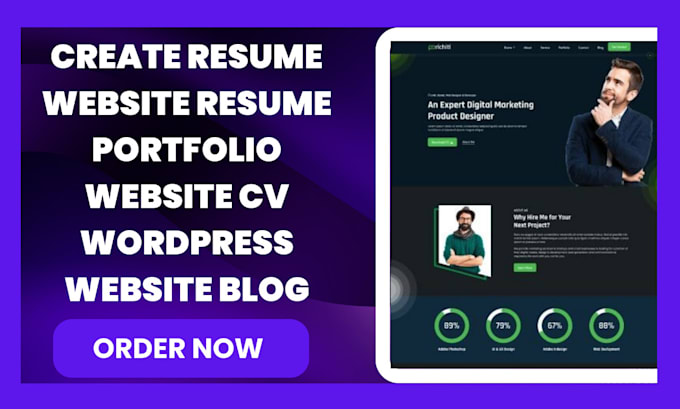 Create resume website resume portfolio website cv wordpress website ...