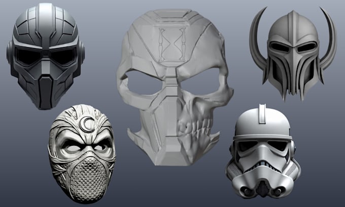 custom 3d mask, cosplay, helmet, 3d model, mask, 3d helmet for 3d printing