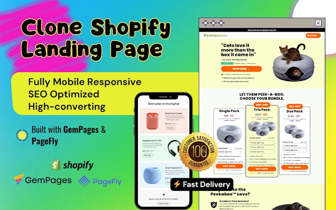 clone shopify landing page using gempages page builder