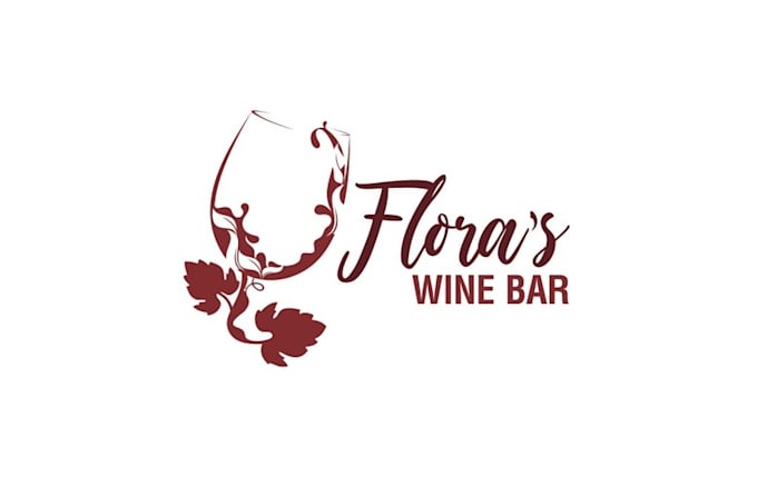 design awesome flora wine bar logo