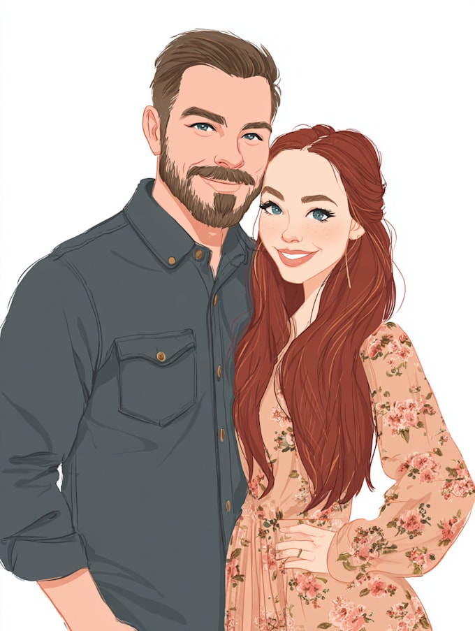 do you anime couple art portrait