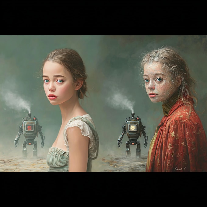 draw a digital oil painting portrait from your photo