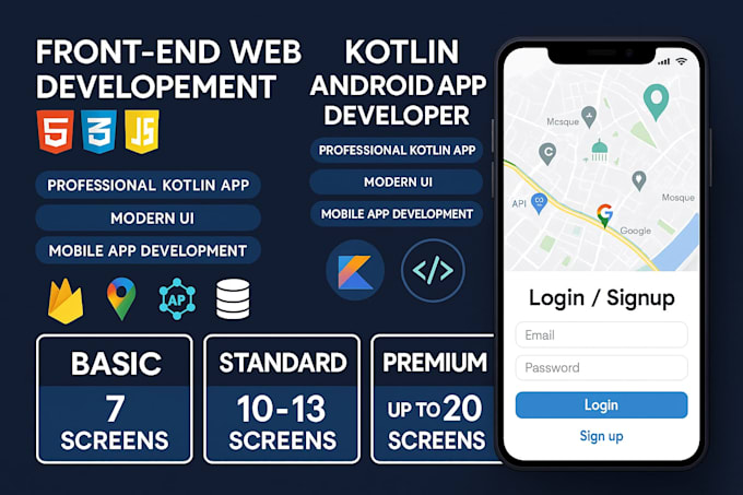 develop a custom android app using kotlin and XML